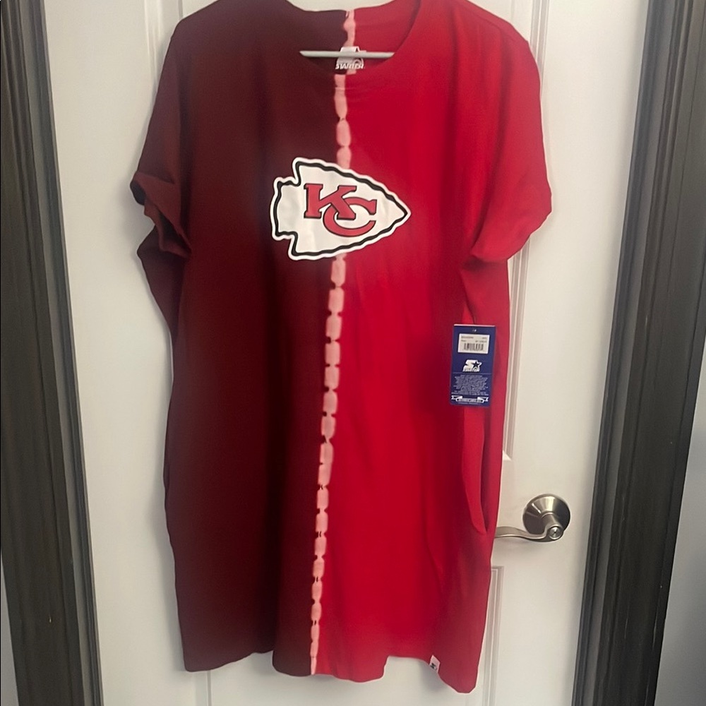 Women's Starter Red Kansas City Chiefs Ace Tie-Dye T-Shirt Dress